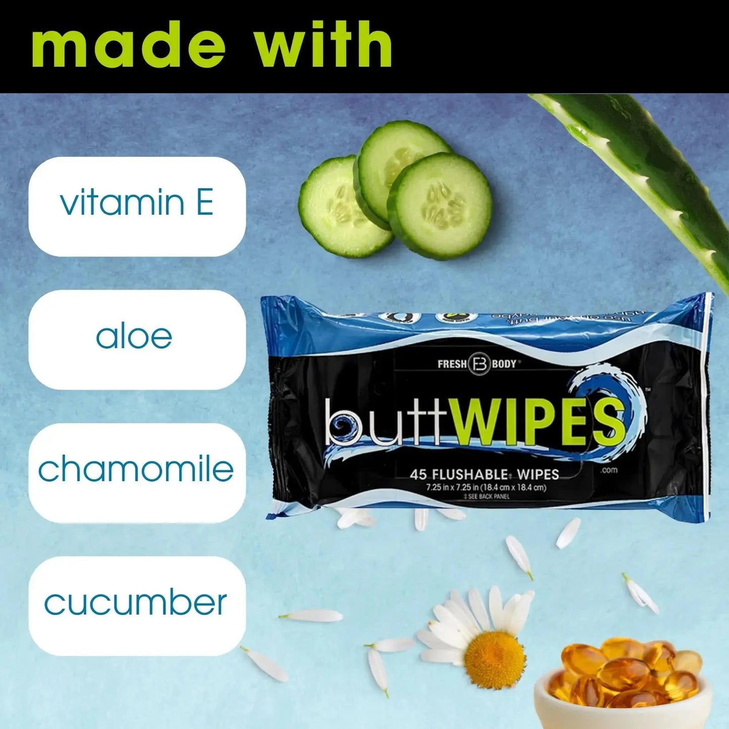 Buttwipes 45ct Flow Pack (select quantity)