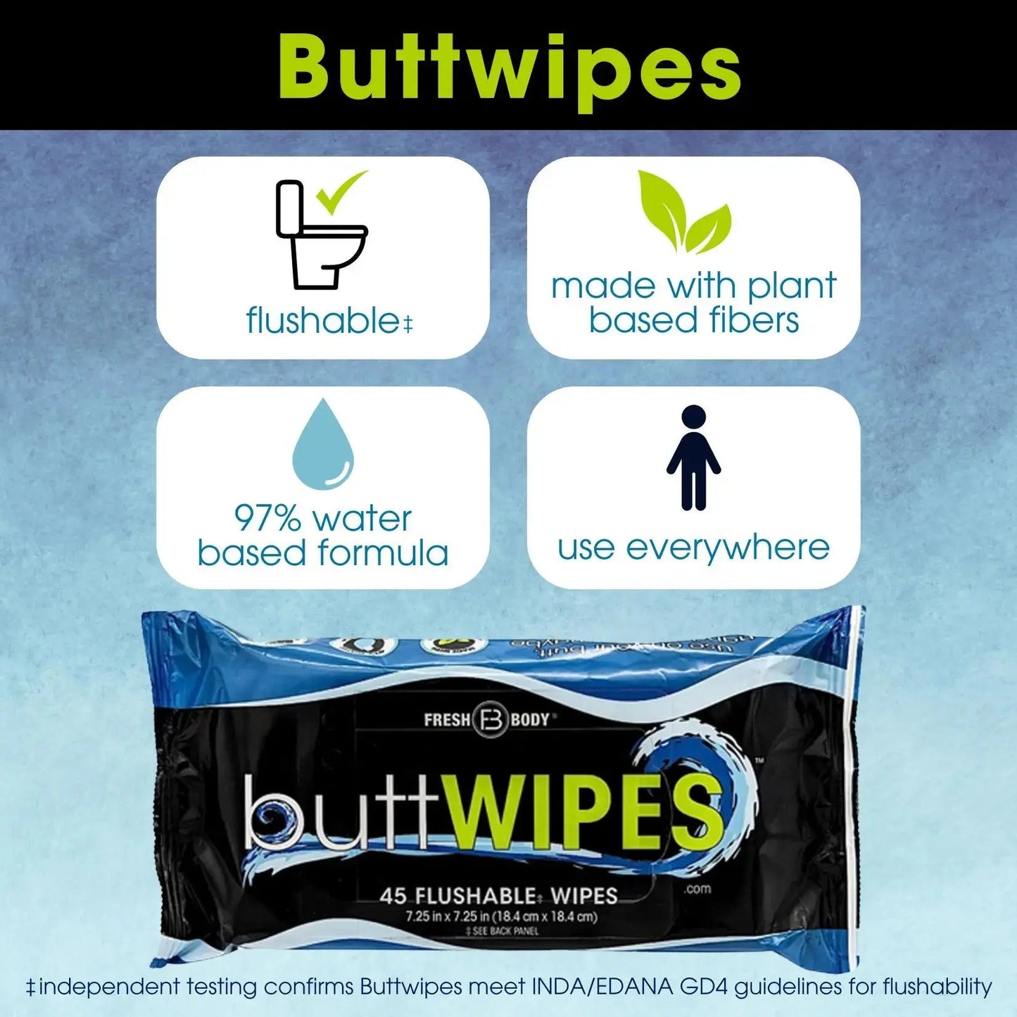 Buttwipes 45ct Flow Pack (select quantity)