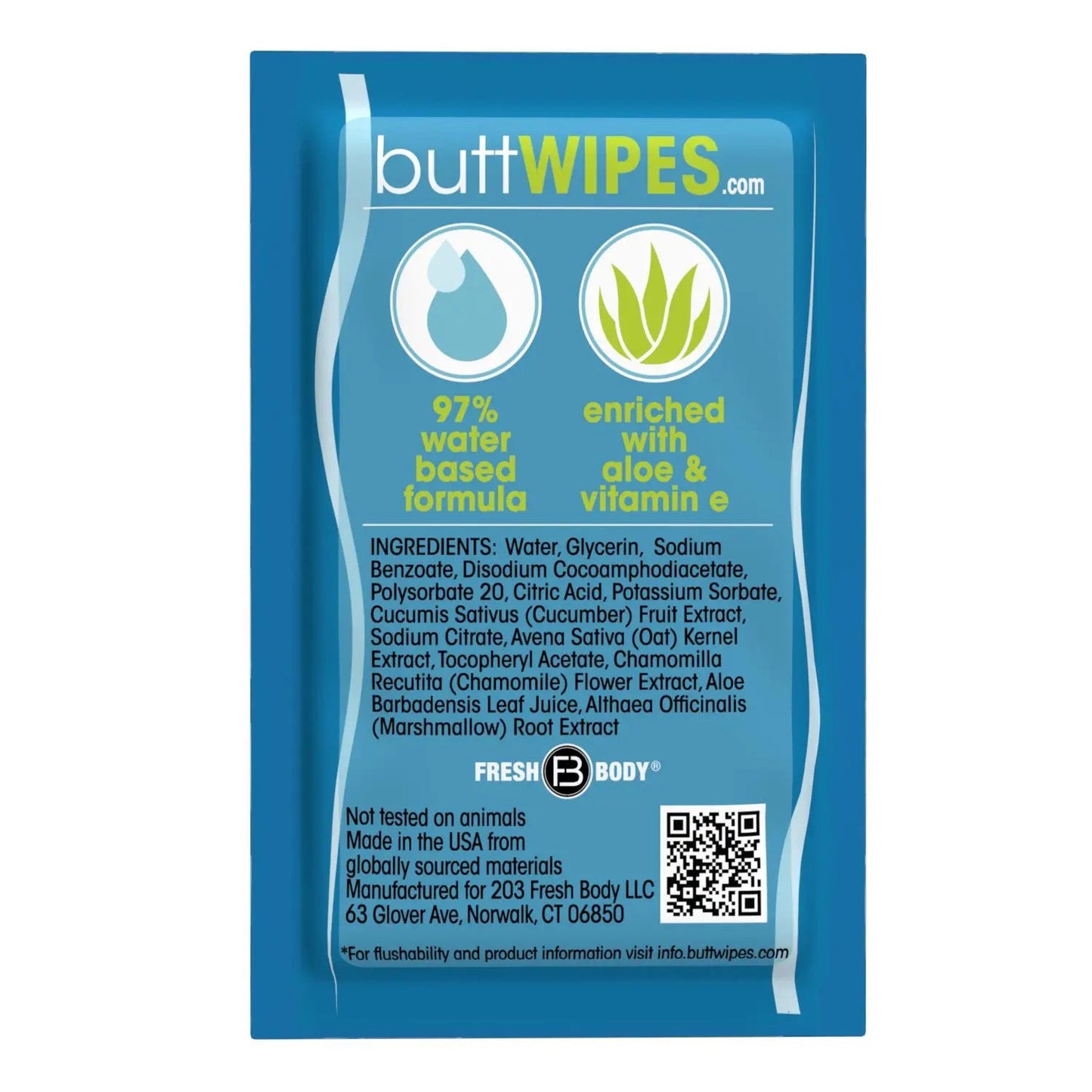 Buttwipes Singles - Individually Wrapped Flushable Wipes (select quantity)