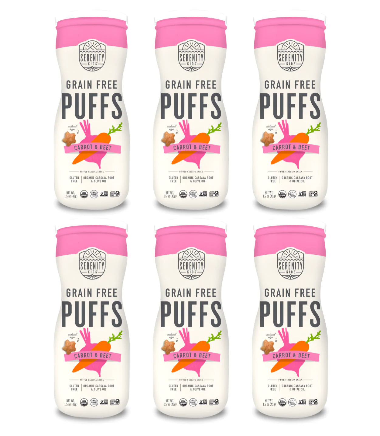 Serenity Kids Puff Crt Beet Veg, Pack of 6 - 1.5 Oz
