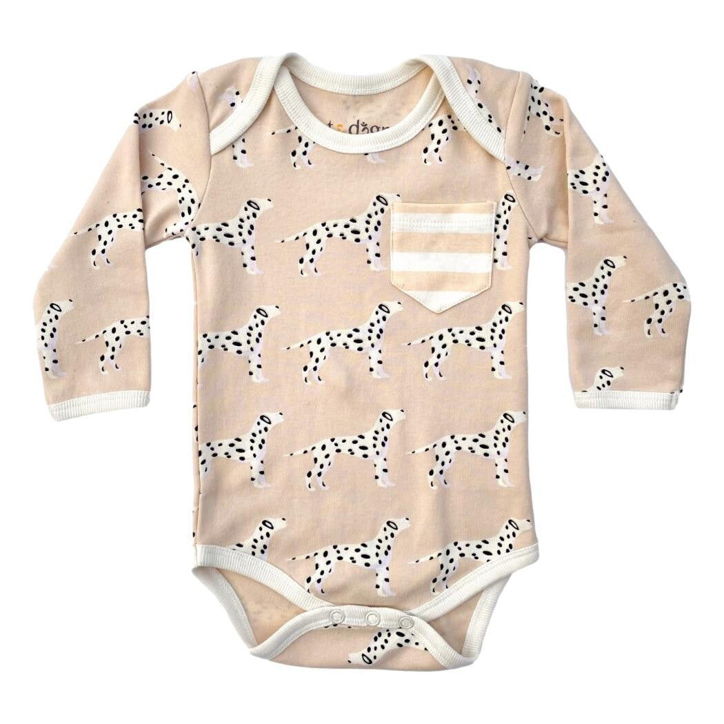 Organic Cotton Long Sleeve Bodysuit - Dalmatian