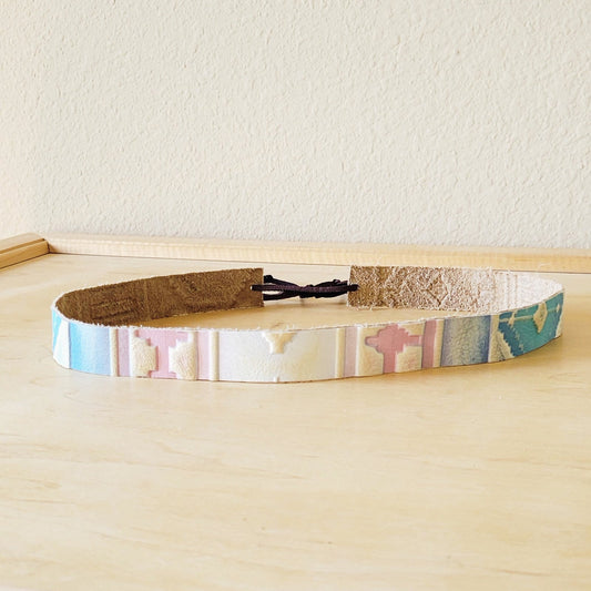 **Pastel Navajo Embossed Leather Hat Band Only 950o