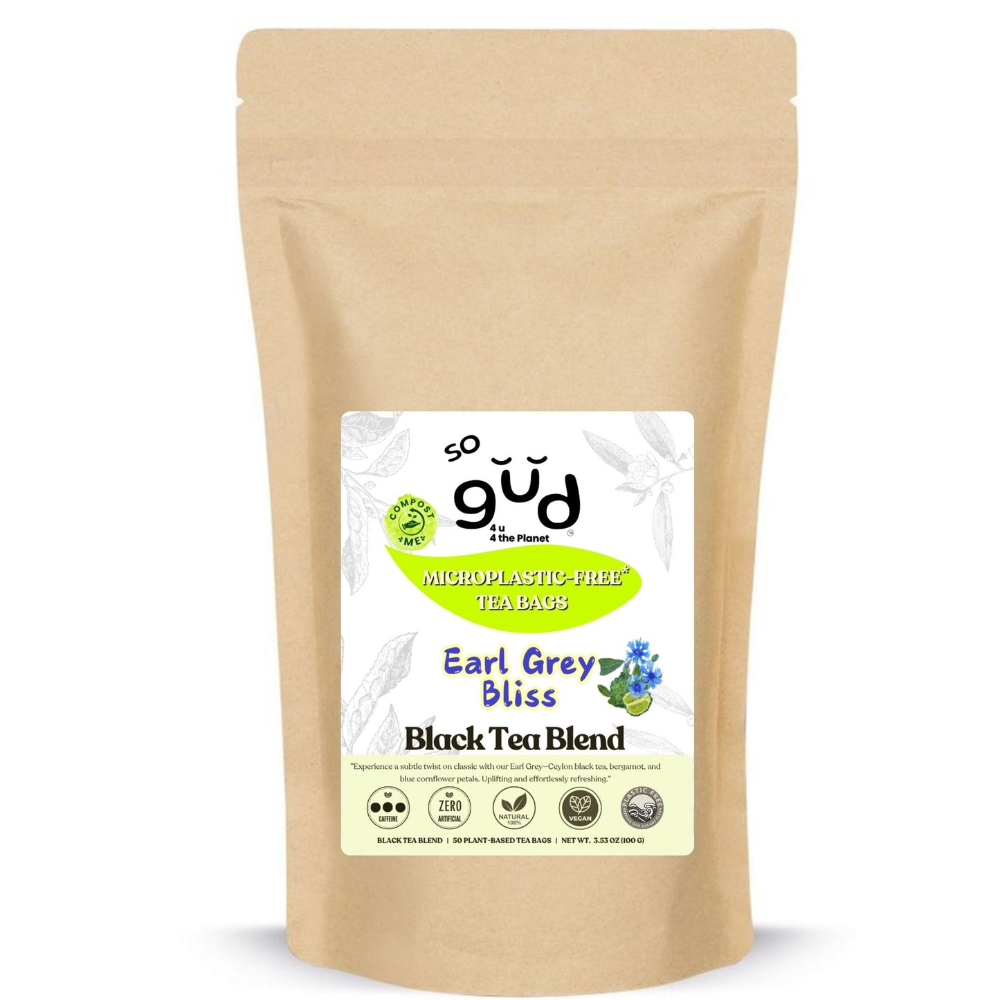 Earl Grey Bliss Black Tea | Plant-based Tea Bags