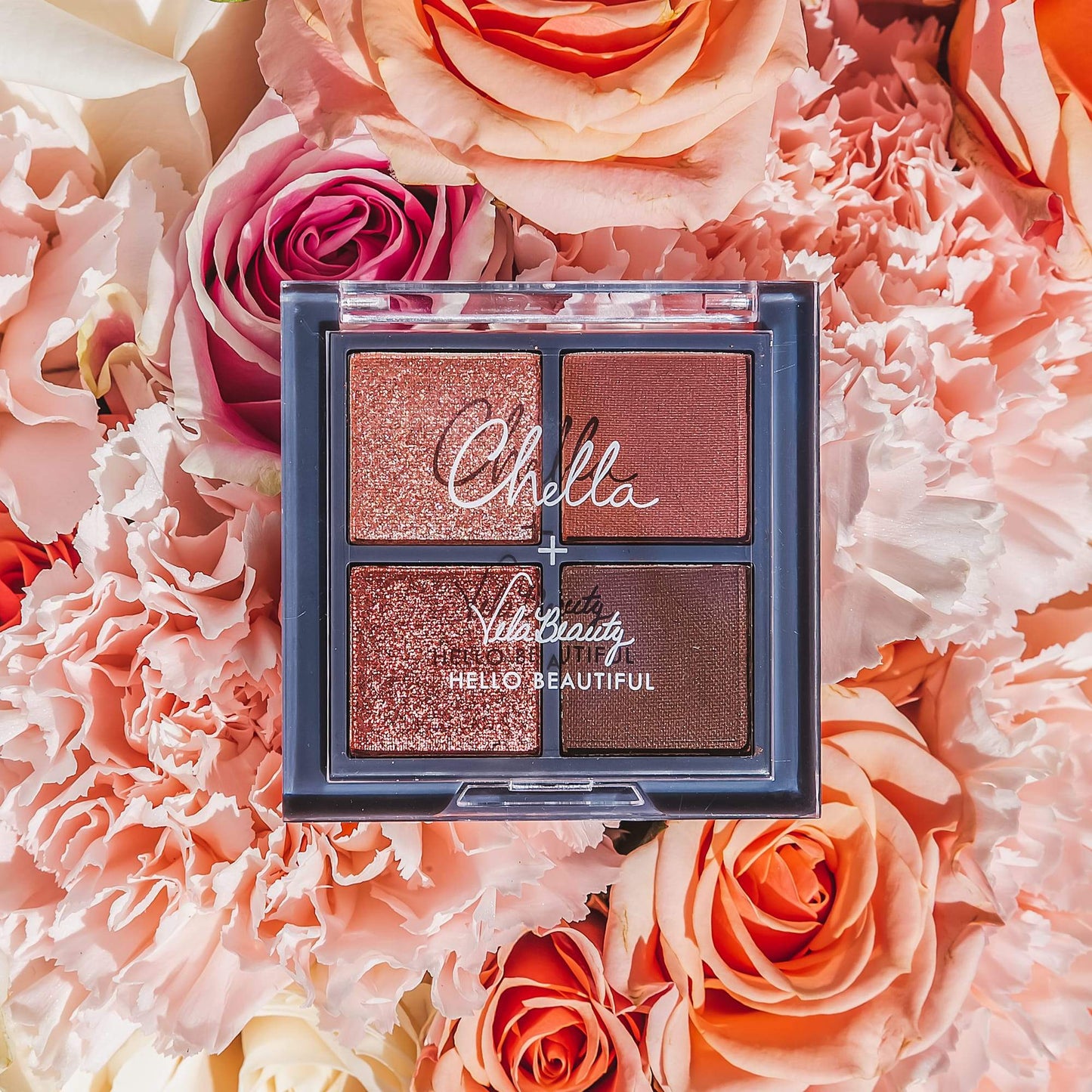 mini chella + velabeauty blushing rose eyeshadow palette