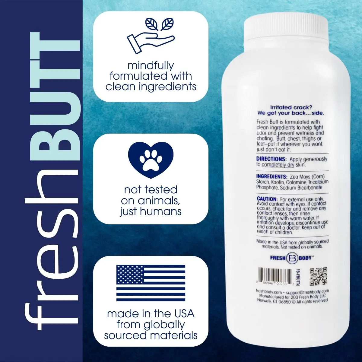 Fresh Butt Body Powder 6 oz