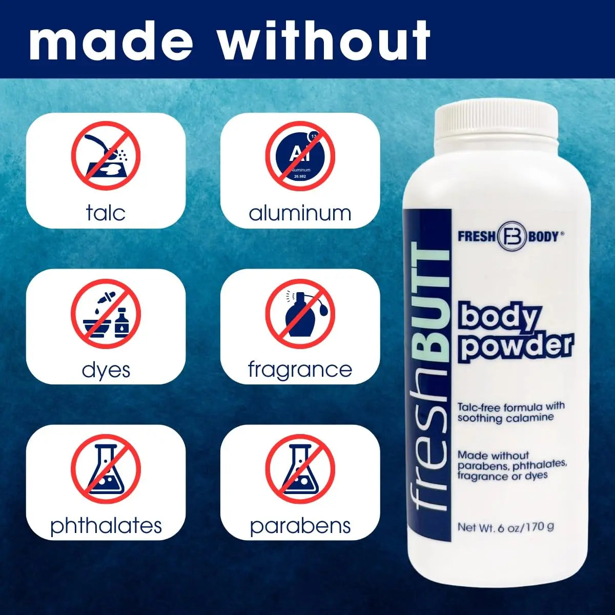 Fresh Butt Body Powder 6 oz
