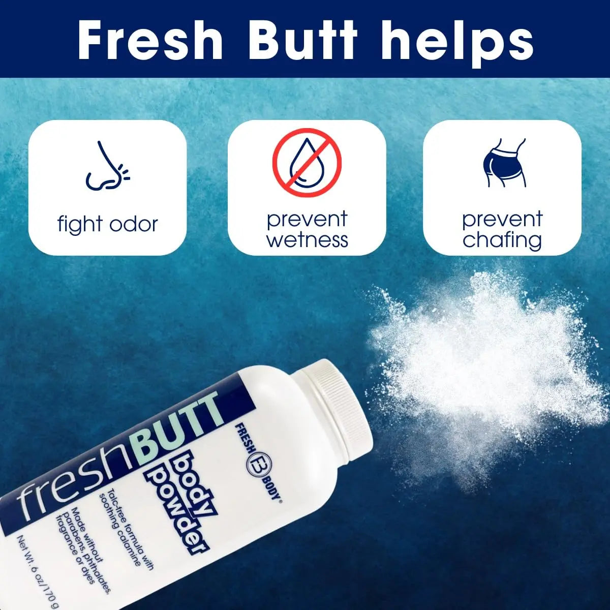 Fresh Butt Body Powder 6 oz