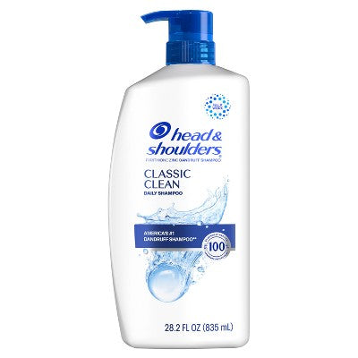 Head & Shoulders Dandruff Shampoo, Anti-Dandruff Treatment, Classic Clean for Daily Use, Paraben-Free 28.2 fl oz - Imperfect Container