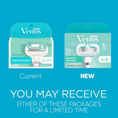 Venus Deluxe Smooth Sensitive Women & Razor Blade Refills 4ct - Imperfect Box