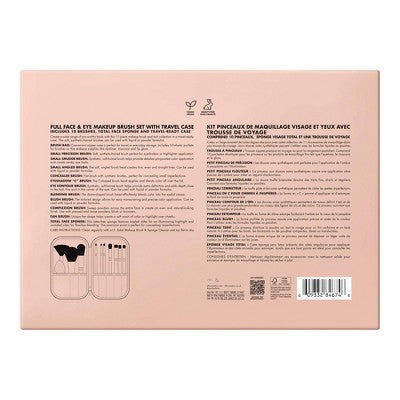 e.l.f. Full Face; Eye Makeup Brush Set With Travel Case 12pc - Imperfect Box