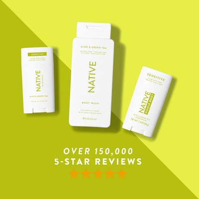 Native Sensitive Solid Deodorant for Women & Men Aloe & Green Tea Aluminum & Baking Soda Free 2.65oz - Imperfect Container