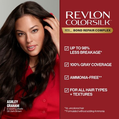 Revlon ColorSilk Permanent Hair Color with Bond Repair Complex 41 Medium Brown 4.4 fl oz - Imperfect Box