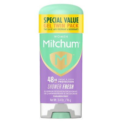 Mitchum Triple Odor Defense Gel Deodorant Shower Fresh 3.4oz/2pk - New