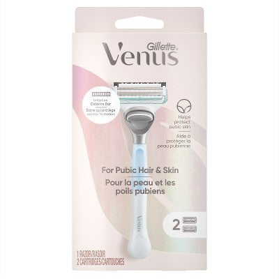 Venus for Pubic Hair & Skin Women's Razor + 2 Razor Blade Refills - Imperfect Box