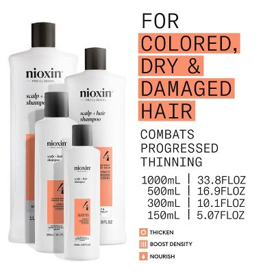 Nioxin System 4 Shampoo Cleanser 10.1 fl oz - Imperfect Container