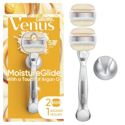 Venus Moistureglide Women's Razor Handle 2 Blade Refills + Shower Holder - Imperfect Box