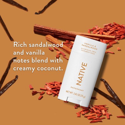 Native Solid Deodorant for Men & Women Vanilla & Sandalwood Aluminum-Free 2.65oz - New