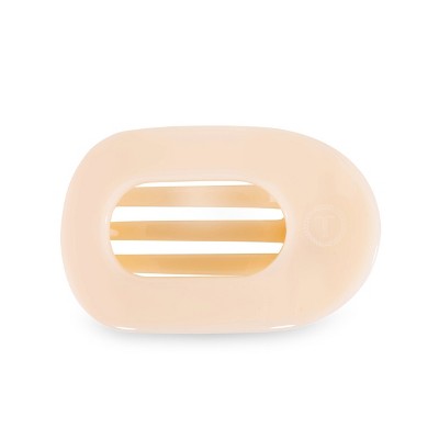 TELETIES Medium Flat Round Hair Clip Almond Beige - New