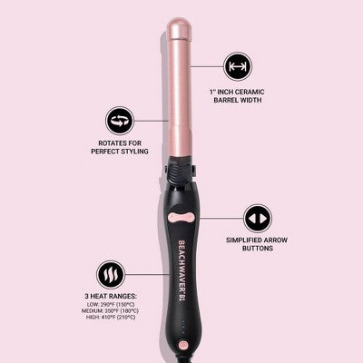 BEACHWAVER Co. B1 Rotating Curling Iron Midnight Rose 1" - Imperfect Box