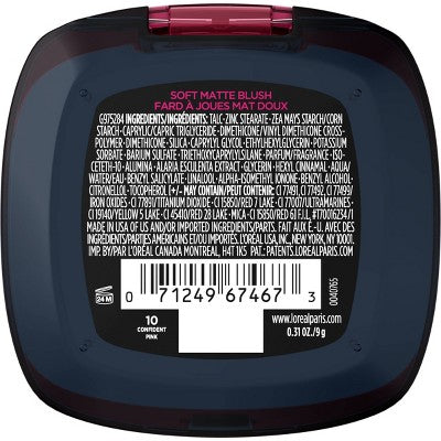 L'Oreal Paris Infallible Up to 24H Fresh Wear Blush Powder 10 Confident Pink 0.31oz - New