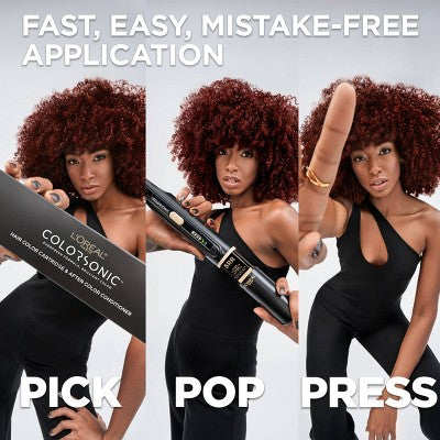 L'Oreal Paris Colorsonic Ammonia Free Permanent Hair Color Cartridge Device Sold Separately Darkest Brown Mahogany 3M - Imperfect Box