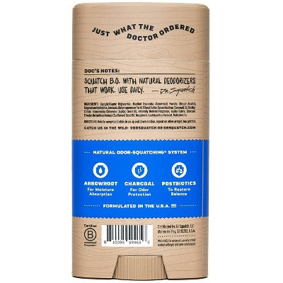 DR. SQUATCH Men's Natural Solid Deodorant Fresh Falls Aluminum -Free 2.65oz - New