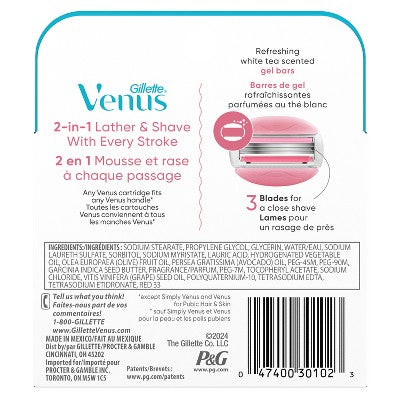Venus Comfortglide White Tea Women's Razor Blade Refills 4ct - Missing Box