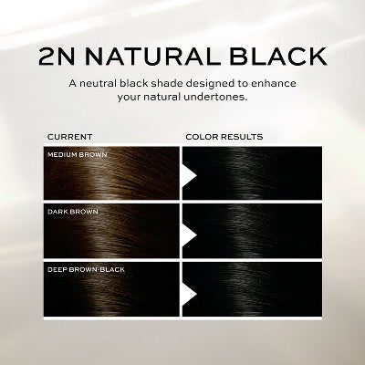 John Frieda Luminous Black Precision Foam Color, Hair Color Foam 2N Natural Black - Imperfect Box