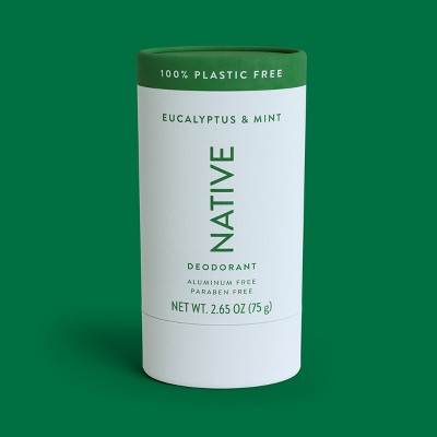 Native Solid Deodorant for Men; Women Eucalyptus; Mint Aluminum; Plastic Free 2.65oz - Imperfect Container