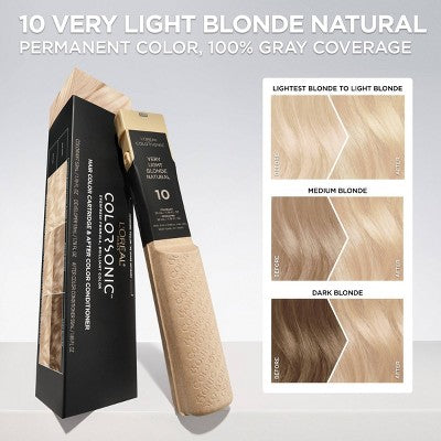 L'Oreal Paris Colorsonic Permanent Hair Color Cartridge Device Sold Separately Very Light Blonde Natural 10 - Imperfect Box