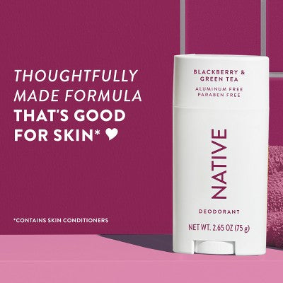 Native Solid Deodorant for Women & Men Blackberry & Green Tea 2.65oz - New