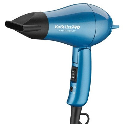 BaBylissPRO Nano Titanium Travel Hair Dryer Blue 1000W - Imperfect Box