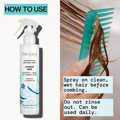 Pacifica Coconut Milk Leave on Detangling and Repair Spray 7 fl oz - New