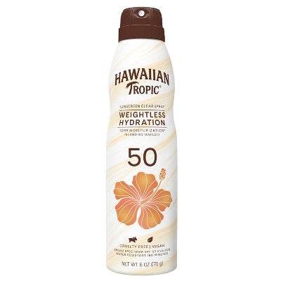 Hawaiian Tropic Silk Hydration Weightless Sunscreen C-Spray SPF 50 6oz - New