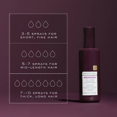 Kristin Ess+ Color Safe Leave-In Conditioner & Heat Protectant Sulfate-Free UV Color Shield & Peptide Technology 8.45 fl oz - Imperfect Container