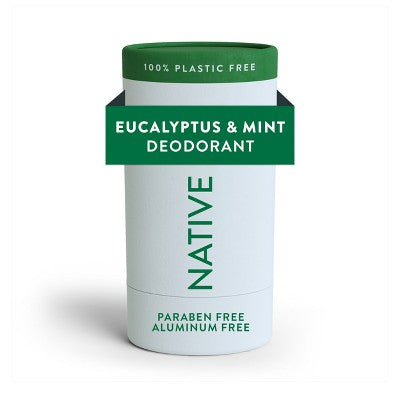 Native Solid Deodorant for Men; Women Eucalyptus; Mint Aluminum; Plastic Free 2.65oz - Imperfect Container