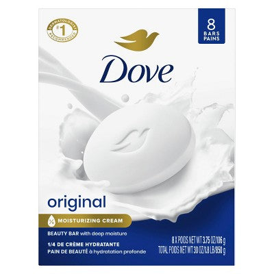 Dove Beauty White Moisturizing Beauty Bar Soap 8pk 3.75oz each - Imperfect Box