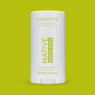 Native Sensitive Solid Deodorant for Women & Men Aloe & Green Tea Aluminum & Baking Soda Free 2.65oz - Imperfect Container