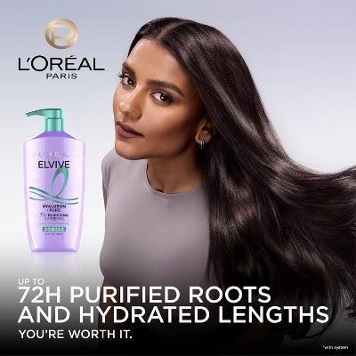 L'Oreal Paris Elvive Hyaluron Pure Purifying Shampoo for Oily Hair 28 fl oz - New