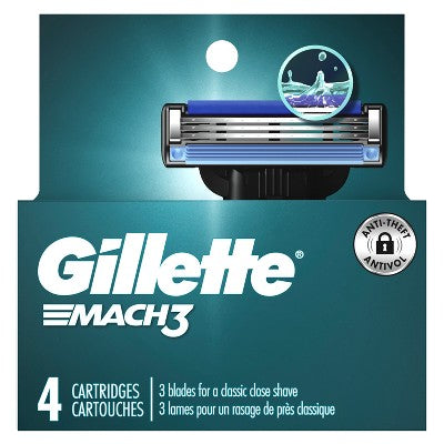 Gillette Mach3 Men Razor Blade Refills 4ct - New