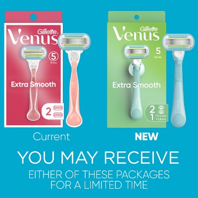 Venus Extra Smooth Pink Women's Razor + 2 Razor Blade Refills - Imperfect Box