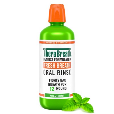 TheraBreath Fresh Breath Mouthwash Alcohol-Free Mild Mint 33.8 fl oz - New