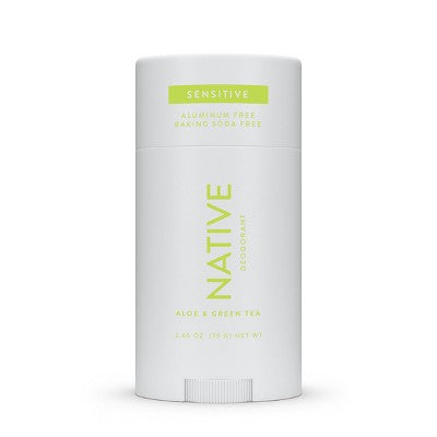 Native Sensitive Solid Deodorant for Women & Men Aloe & Green Tea Aluminum & Baking Soda Free 2.65oz - Imperfect Container