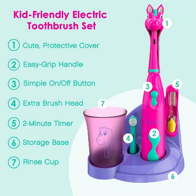 Brusheez Prancy the Pony Children's Electronic Kids Toothbrush Set - Imperfect Box