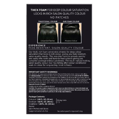 John Frieda Luminous Black Precision Foam Color, Hair Color Foam 2N Natural Black - Imperfect Box