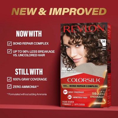 Revlon ColorSilk Permanent Hair Color with Bond Repair Complex 41 Medium Brown 4.4 fl oz - Imperfect Box