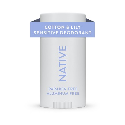 Native Sensitive Solid Deodorant for Women & Men Cotton & Lily Aluminum & Baking Soda Free 2.65oz - New
