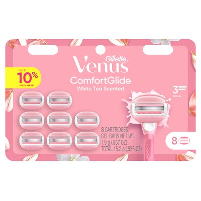 Venus Comfort Glide White Tea Women Razor Blade Refills 8ct - Imperfect Box