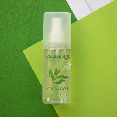 Clean Age Sandalwood AHA Deodorant + Body Spray for Teens 4 fl oz - New