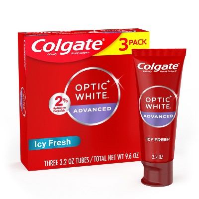 Colgate Optic White Adv Whitening Toothpaste Icy Fresh 3.2oz/3pk - Imperfect Box